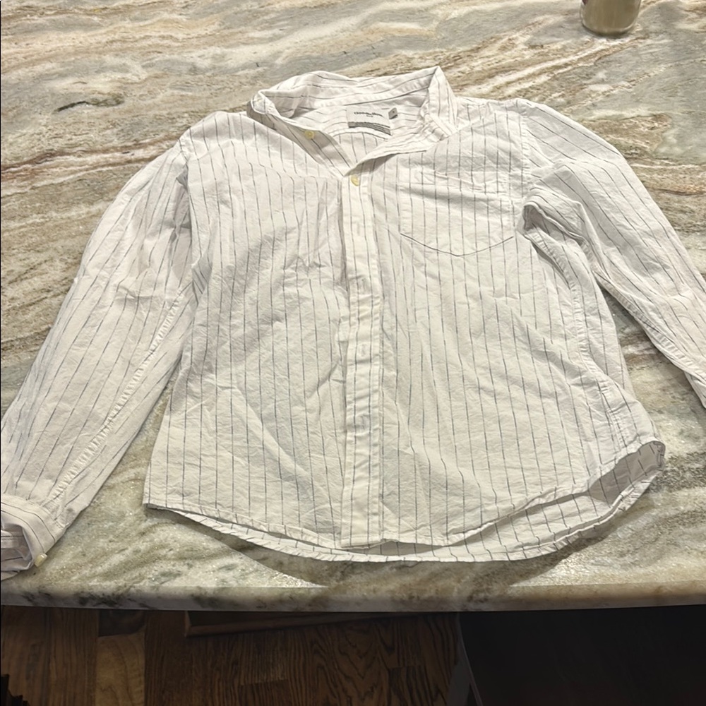 Goodfellow & Co White and Gray Button Down Shirt